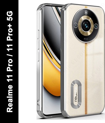 RESOURIS Back Cover for realme 11 Pro 5G, realme 11 Pro+ 5G, realme Narzo 60 Pro 5G(Silver, Transparent, Camera Bump Protector, Silicon, Pack of: 1)