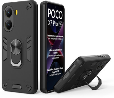 NDCOM Back Cover for Poco X7 Pro 5G(Black, Rugged Armor, Pack of: 1)