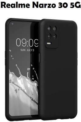 Aaralhub Back Cover for Realme Narzo 30 5G(Black, Camera Bump Protector, Silicon, Pack of: 1)