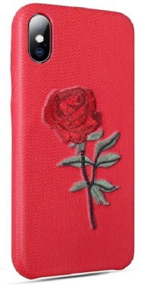HIGAR Back Cover for Apple iPhone X, Apple iPhone XS, EMBROIDED RED ROSE PATTERN CASE(Red, Hard Case, Pack of: 1)