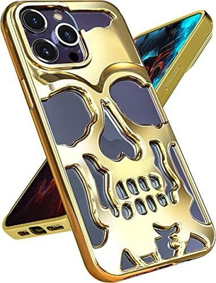 INNOPACE Back Cover for iPhone 14 | 3D Skull Latest Back Cover/Case(Gold, 3D Case, Pack of: 1)