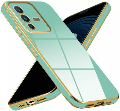 NICPIC Back Cover for Vivo V23 Pro 5G(Green, Gold, Camera Bump Protector, Silicon, Pack of: 1)