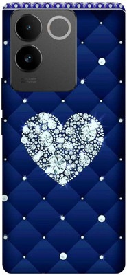Rockyard Back Cover for vivo T2 Pro 5G, V2321, HEART, BLUE, BLING, STAR, LOVE(Blue, Flexible, Silicon, Pack of: 1)