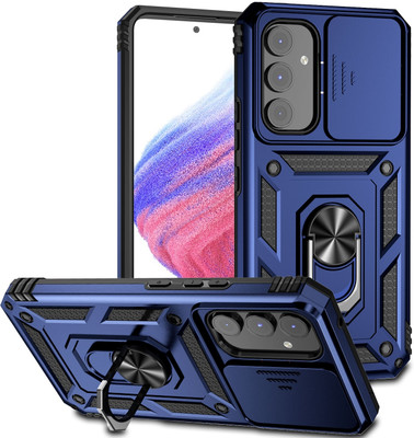 ShieldTech Back Cover for Samsung Galaxy A54 5G, Sliding Camera Shield & 360° Protection Ring Stand Mobile Phone Case(Blue, Ring Case, Pack of: 1)