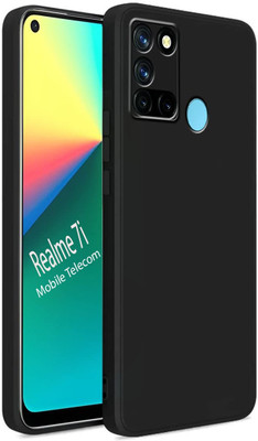 Outlier Back Cover for Realme 7i(Black, Silicon)