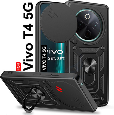 AESTMO Back Cover for Vivo T4 5G(Black, Slider, Pack of: 1)