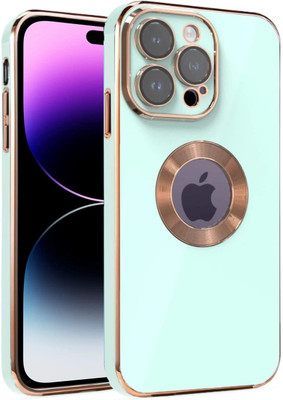 mobies Back Cover for Apple iPhone 14 Pro(Green, Gold, Camera Bump Protector, Silicon)