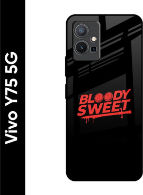 QRIOH Glass Back Cover for Vivo Y75 5G(Black, Pack of: 1)