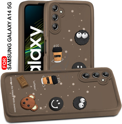 AESTMO Back Cover for Samsung Galaxy A14 5G(Brown, Dual Protection, Silicon, Pack of: 1)