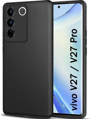 DMJHP Back Cover for Vivo V27 Pro(Black, Camera Bump Protector, Pack of: 1)
