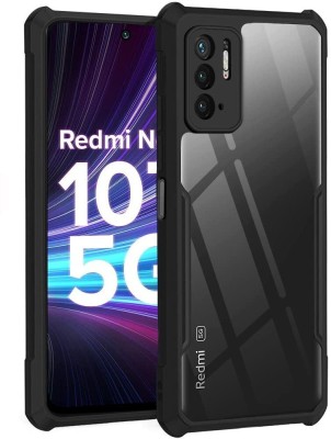 Frazil Back Cover for Redmi Note 10T 5G(Black, Transparent, Shock Proof, Pack of: 1)