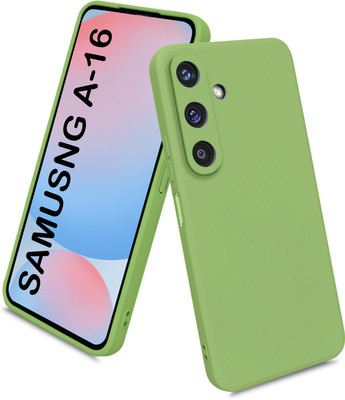 MobiLooks Back Cover for SAMSUNG Galaxy A16 5G, Liquid Silicone Case inner Microfiber Cloth(Green, Camera Bump Protector, Silicon, Pack of: 1)