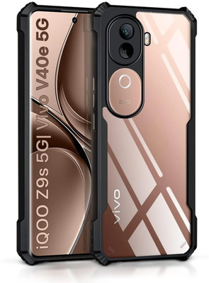WOW Imagine Back Cover for iQOO Z9s 5G | Vivo V40e 5G 360 Degree Camera Protection | Transparent Hybrid(Black, Camera Bump Protector, Pack of: 1)