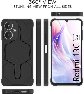 WellWell Back Cover for POCO M6 5G, REDMI 13c 5G(Black, Grip Case, Silicon, Pack of: 1)