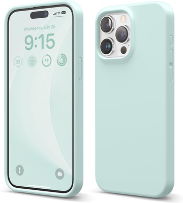 mizi Back Cover for iPhone 15 Pro Mint Green(Green, Microfiber Lining, Silicon, Pack of: 1)