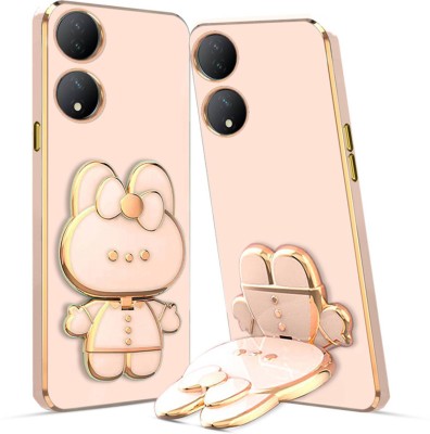 SYOTT Back Cover for vivo Y100 5G, vivo Y100(Pink, Gold, Cases with Holder, Pack of: 1)