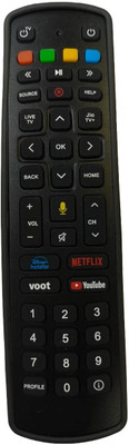HDF Back Cover for Jio Fiber Set Top Box TV Remote(Black, Hard Case, Silicon, Pack of: 1)