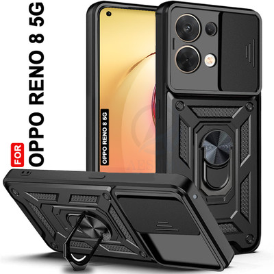 AESTMO Back Cover for Oppo Reno 8 5G(Black, Slider, Pack of: 1)