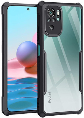 spaziogold Back Cover for Mi Redmi Note 10 4G (Black Border and Transparent back)(Transparent, Black, Hard Case, Pack of: 1)