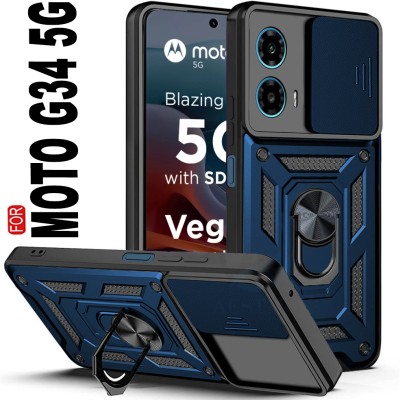 AESTMO Back Cover for Motorola Moto G34 5G(Blue, Slider, Pack of: 1)