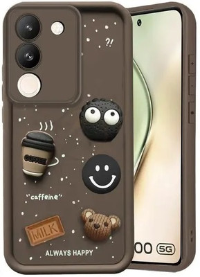 LHR Back Cover for Vivo T3 5G, Vivo Y200e 5G |Brown(Silver, 3D Case, Silicon, Pack of: 1)