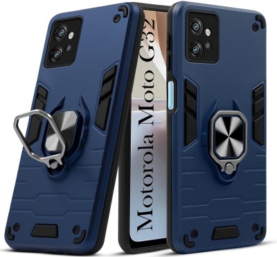 Bonqo Back Cover for Motorola G32(Blue, Dual Protection, Silicon, Pack of: 1)