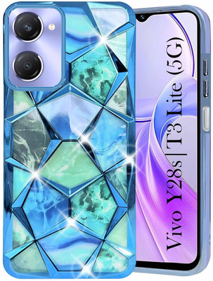 SRV Back Cover for VIVO T3 LITE 5G/Y28S Glitter Sparkle and Detachable Diamond Print Case(Blue, 3D Case, Pack of: 1)