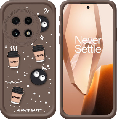 TRIESTER Back Cover for 3D Cute Coffee & Cartoon Design Soft Back Cover for OnePlus13R , One Plus 13R(Brown, 3D Case, Silicon, Pack of: 1)