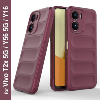 Zapcase Back Cover for Vivo Y56 5G(Maroon, 3D Case, Silicon, Pack of: 1)