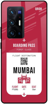 QRIOH Mumbai City Glass Back Cover for Vivo X70 Pro+(Red, Grip Case, Pack of: 1)