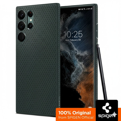 Spigen Liquid Back Cover for Samsung Galaxy S22 Ultra 5G(Green, Shock Proof, Pack of: 1)