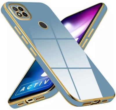 Addhya Back Cover for Redmi 9 poco c31 Redmi 9 active back cover gold electroplating 6D chrome(Blue, Grip Case, Silicon, Pack of: 1)