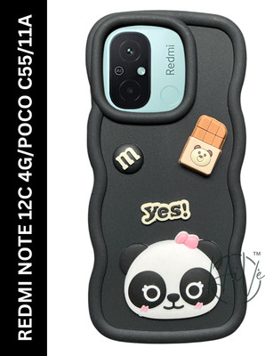 Hive Back Cover for Redmi 12C, POCO C55, Redmi 11A(Black, Grip Case, Silicon, Pack of: 1)