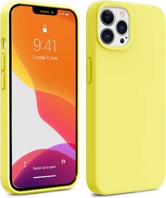 MobiLooks Back Cover for Apple iPhone 12 Pro(Yellow, Flexible, Silicon, Pack of: 1)