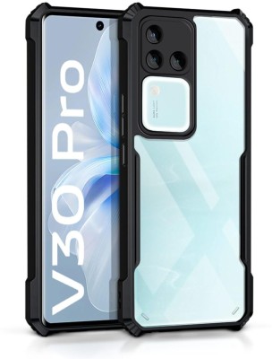 WOW Imagine Back Cover for vivo V30 Pro 5G, Vivo V30 Pro 5G, 360 Degree Camera Protection |Transparent Hybrid Back Case(Black, Camera Bump Protector, Pack of: 1)