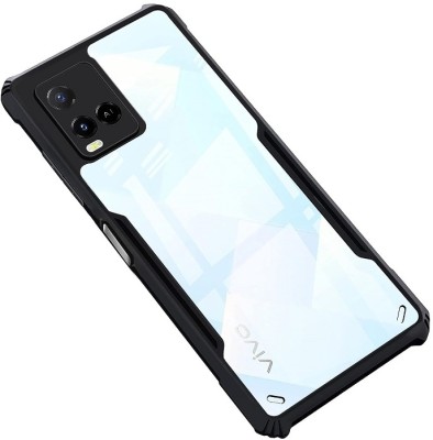 ChutPutMart Back Cover for Ultra-Hybrid Soft Crystal Clear Vivo Y21 2021(Black, Transparent, Dual Protection, Pack of: 1)