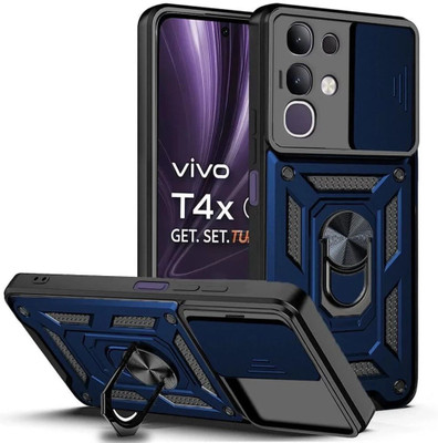 AIBEX Back Cover for Vivo Y31 Pro 5G / Vivo T4X 5G / IQOO Z10X 5G|D10 Tough Armor|Sliding Camera Shield(Blue, Rugged Armor, Pack of: 1)