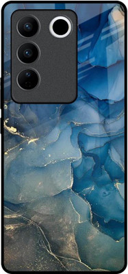 QRIOH Glass Back Cover for Vivo V27 Pro 5G(Multicolor, Grip Case, Pack of: 1)