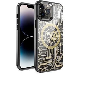 Cosmos joy Back Cover for Iphone14 Pro Max Timezone Back Cover(Black, Magsafe, Pack of: 1)