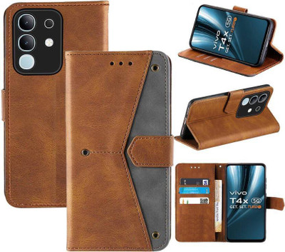 Aleppo Back Cover for vivo T4x 5G, iQOO Z10x 5G, Vivo Y31 Pro 5G(Brown, Cases with Holder, Pack of: 1)