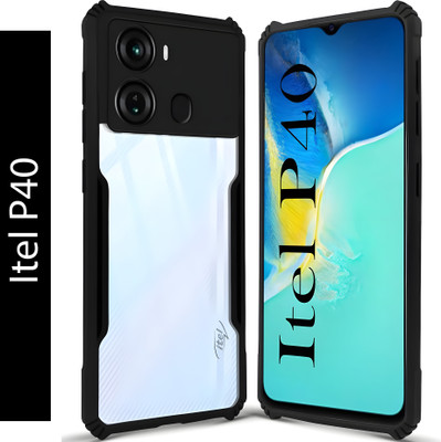AIZLO Back Cover for Itel P40(Black, Camera Bump Protector, Pack of: 1)