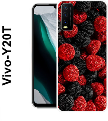 MOBIFLY Back Cover for Vivo Y20T, Black, Tulip, Fruit, Candy, Chocolate, 286(Red, Flexible, Pack of: 1)