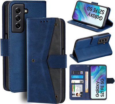 Unistuff Flip Cover for Samsung Galaxy S21 FE 5G(Blue, Camera Bump Protector, Pack of: 1)