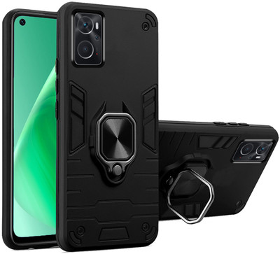 SMARTPOCKET Back Cover for OPPO K10(Black, Rugged Armor, Pack of: 1)