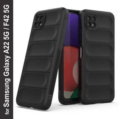 GLOBAL NOMAD Back Cover for Samsung Galaxy A22 5G, Samsung Galaxy F42 5G(Black, Grip Case, Silicon, Pack of: 1)