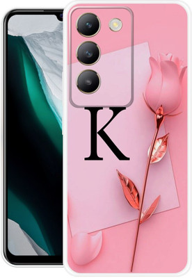 FEBOS Back Cover for Vivo Y200e 5G, K, Name, Letter, Alphabet, Pattern, 23(Pink, Flexible, Pack of: 1)