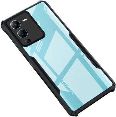 Creativo Back Cover for Vivo S15 Pro / Vivo V25 Pro Shockproof Bumper Clear Camera Protection Transparent Cover(Black, Transparent, Camera Bump Protector, Pack of: 1)