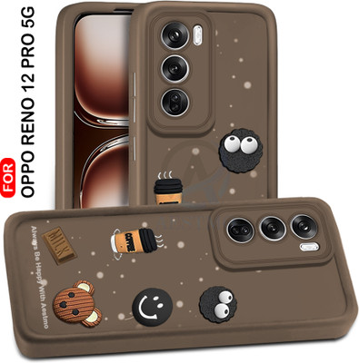 AESTMO Back Cover for Oppo Reno 12 Pro 5G(Brown, Dual Protection, Silicon, Pack of: 1)