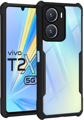 Enterlab Back Cover for Vivo T2X / Y16 / Y56 5G (PC & TPU | Black Bumper)Back Cover(EL)(Black, Transparent, Dual Protection, Pack of: 1)