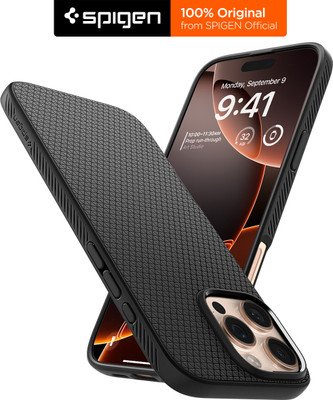 Spigen Back Cover for Apple iPhone 16 Pro Max(Black, Grip Case, Pack of: 1)